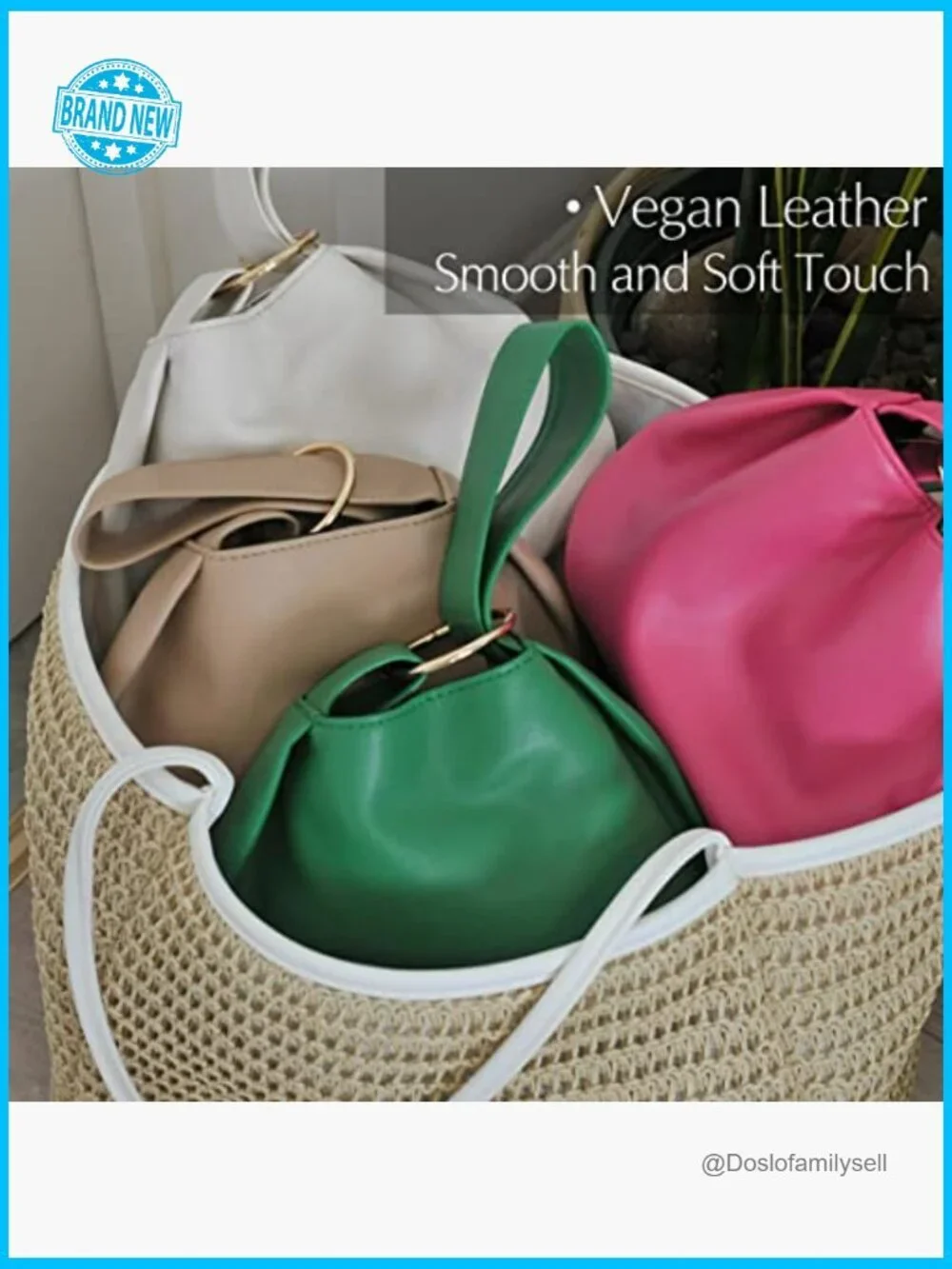 Soft Vegan Leather Hobo Top Handle Bag Small Tote Purse Clutch Wristlet